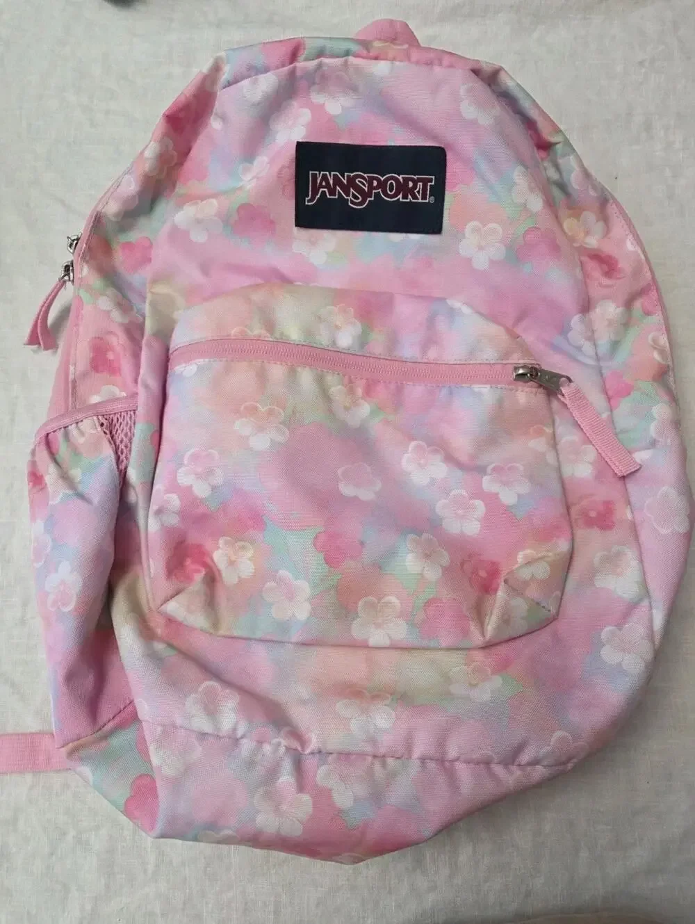 Jansport The Big Student Backpack Pink Floral School Book Bag 6 Zippered Compart